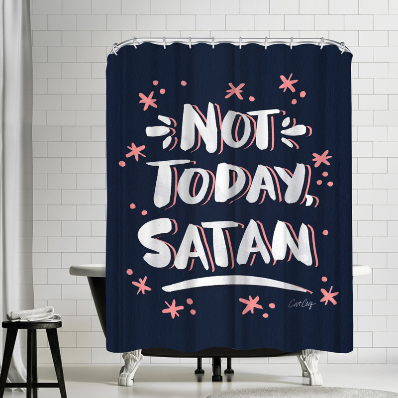 East Urban Home Cat Coquillette Not Today Satan Shower Curtain Wayfair
